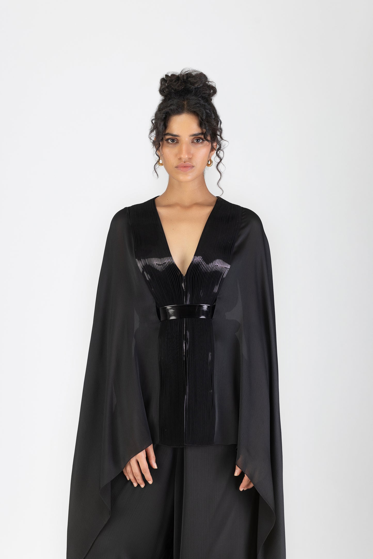 Metallic Structured Cape Set