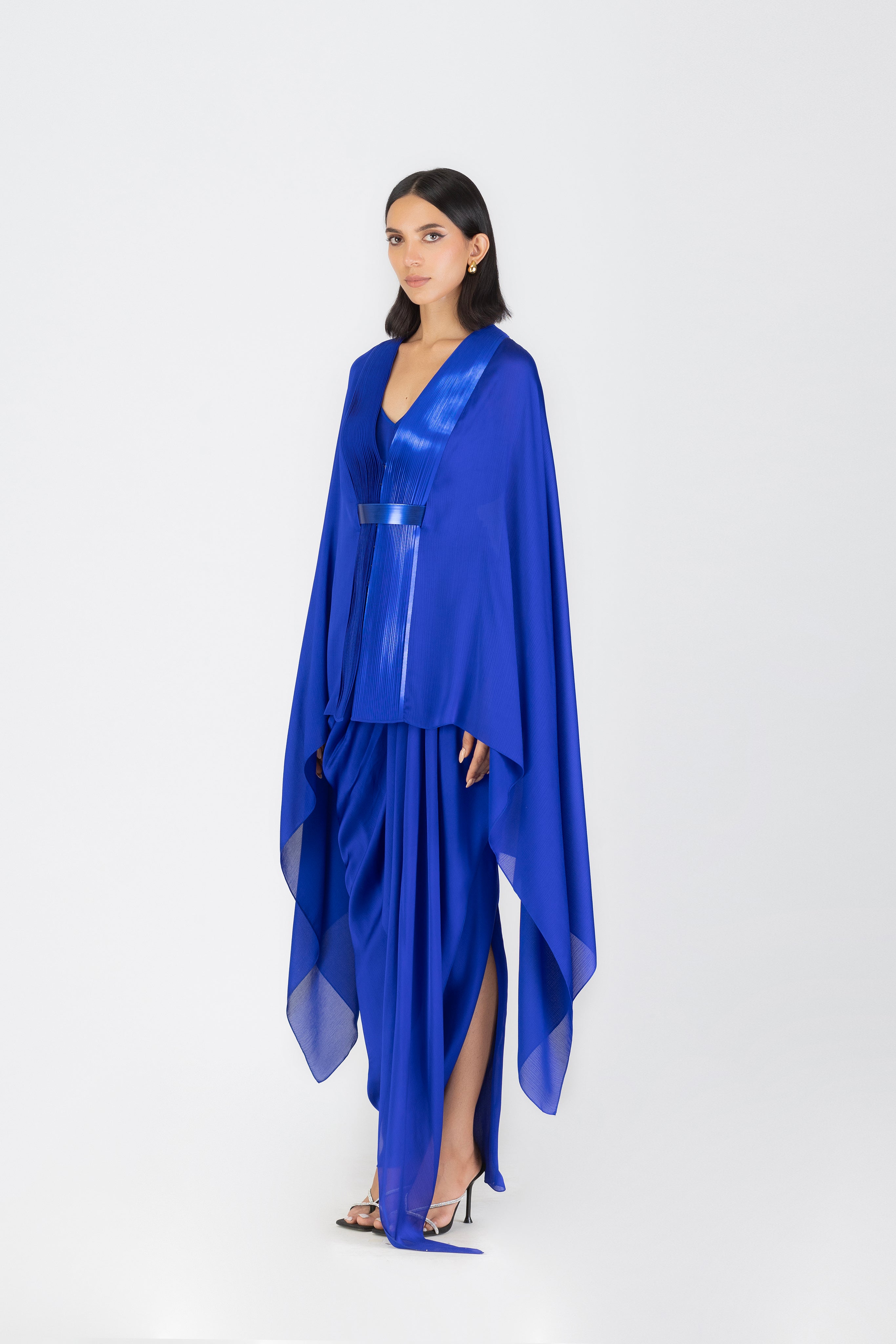 Metallic Structured Cape Set