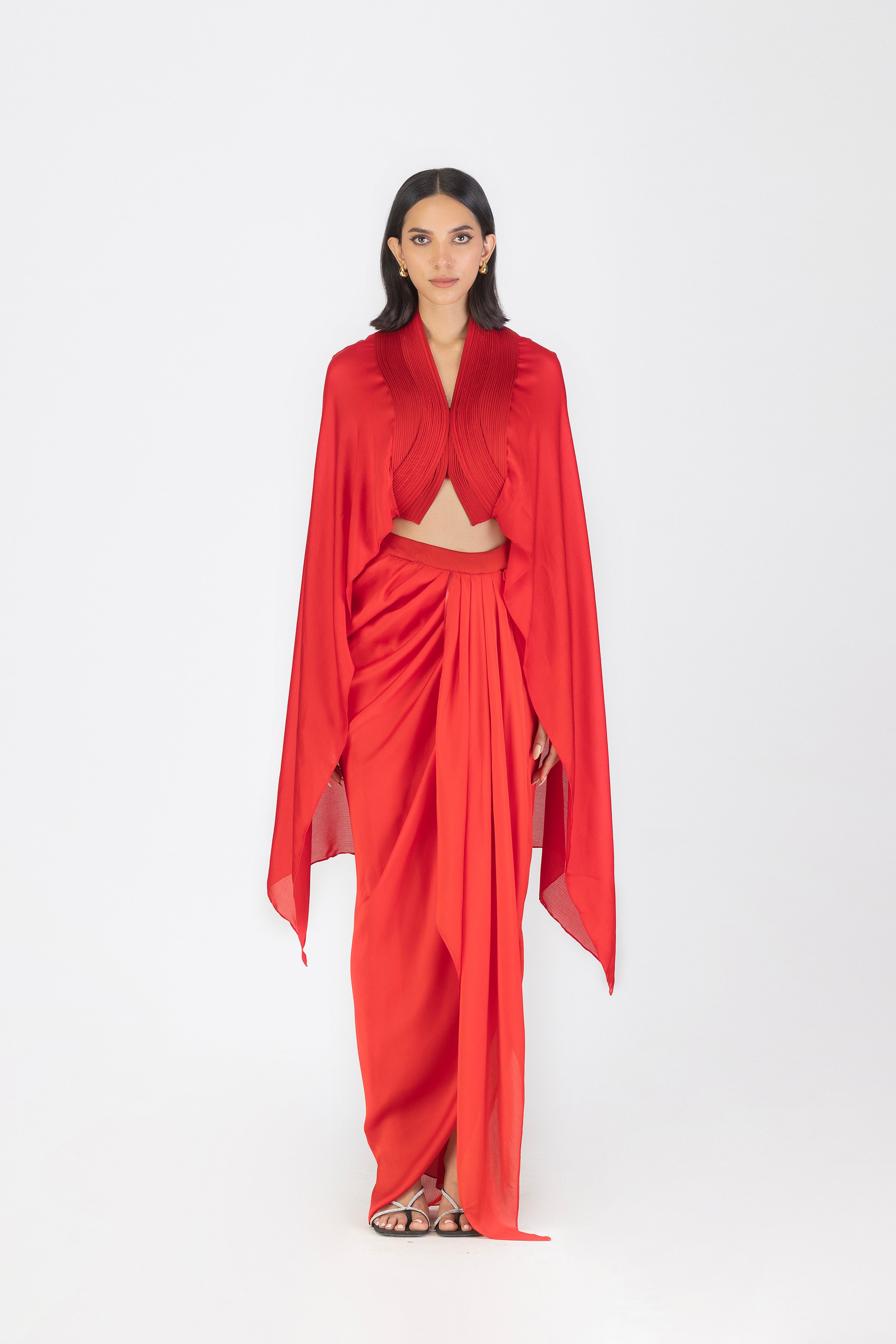 Metallic Structured Cape Set