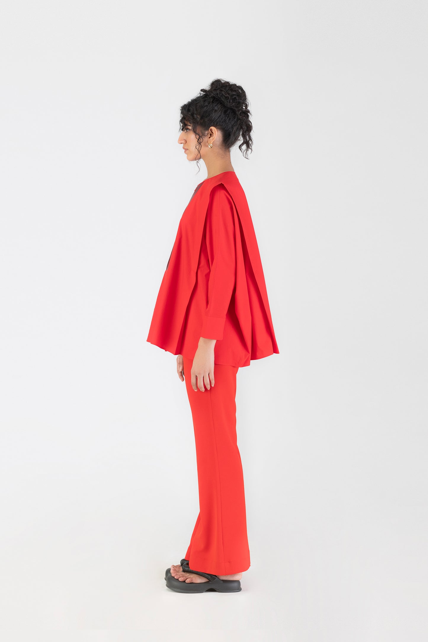 Metallic Power Shoulder Shirt