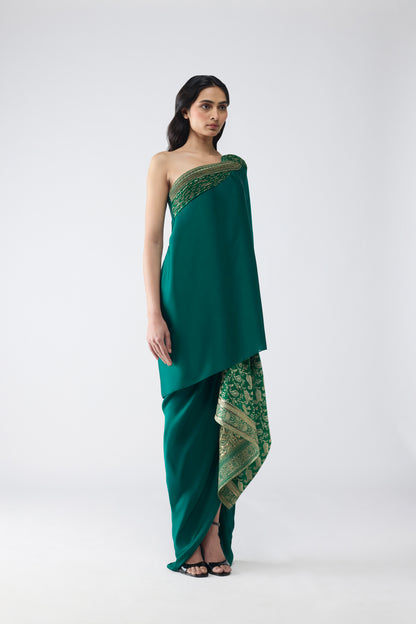 Banarsi Off-Shoulder Cape Set