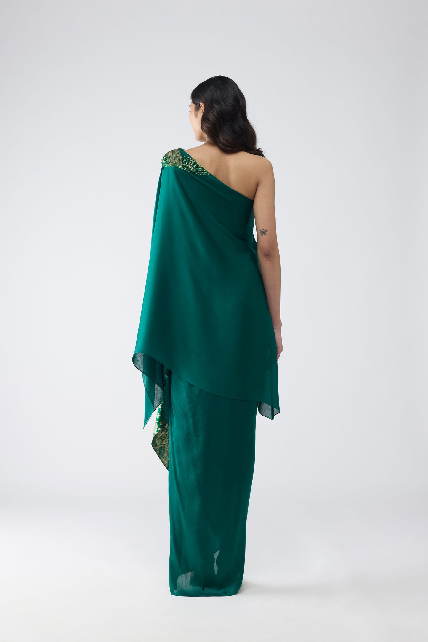 Banarsi Off-Shoulder Cape Set