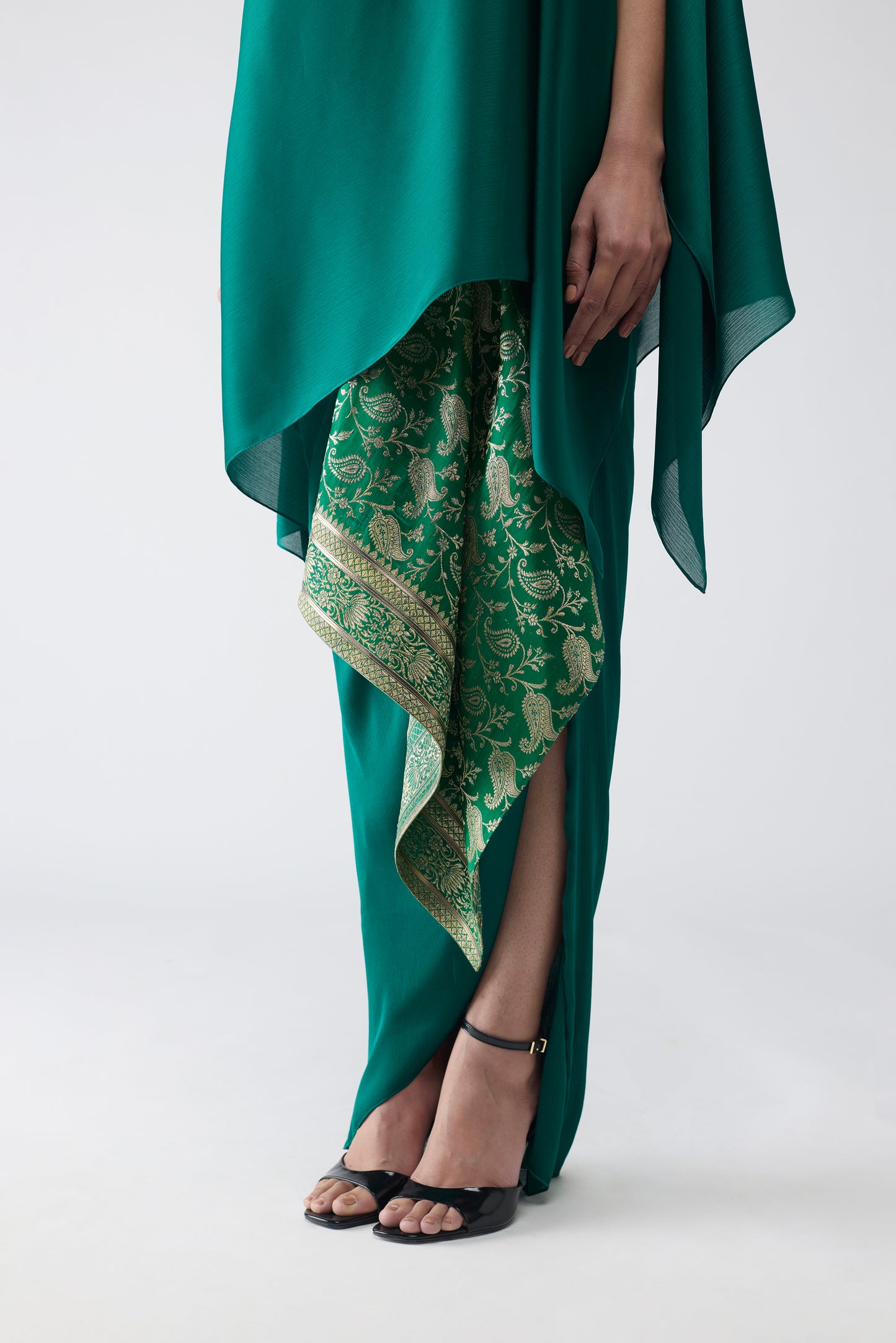 Banarsi Off-Shoulder Cape Set