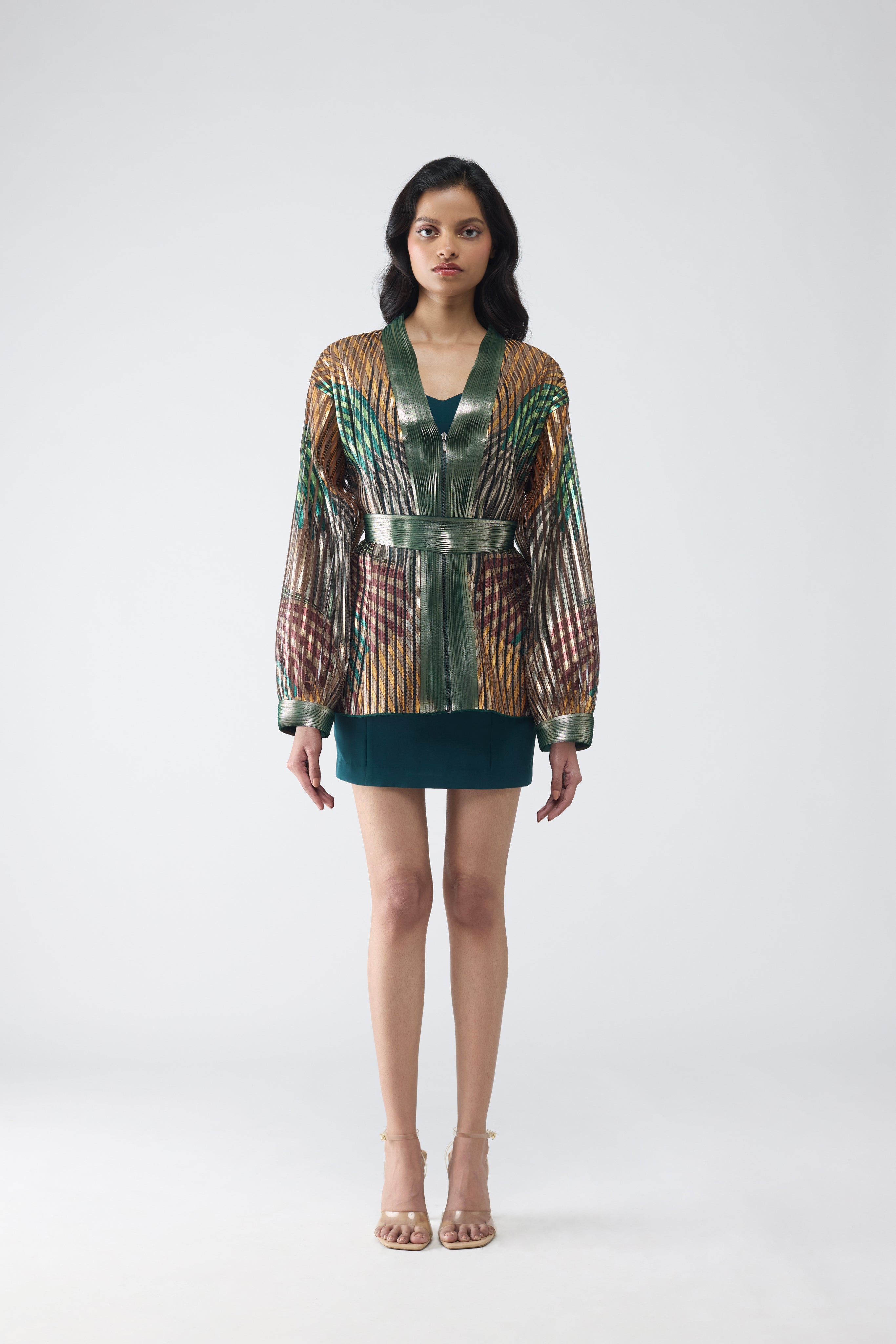 Fish Fin Cape With Short Dress