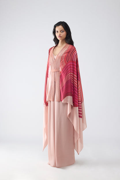 Metallic Fin Printed Cape Set