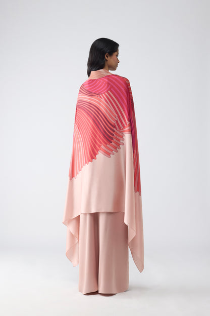 Metallic Fin Printed Cape Set