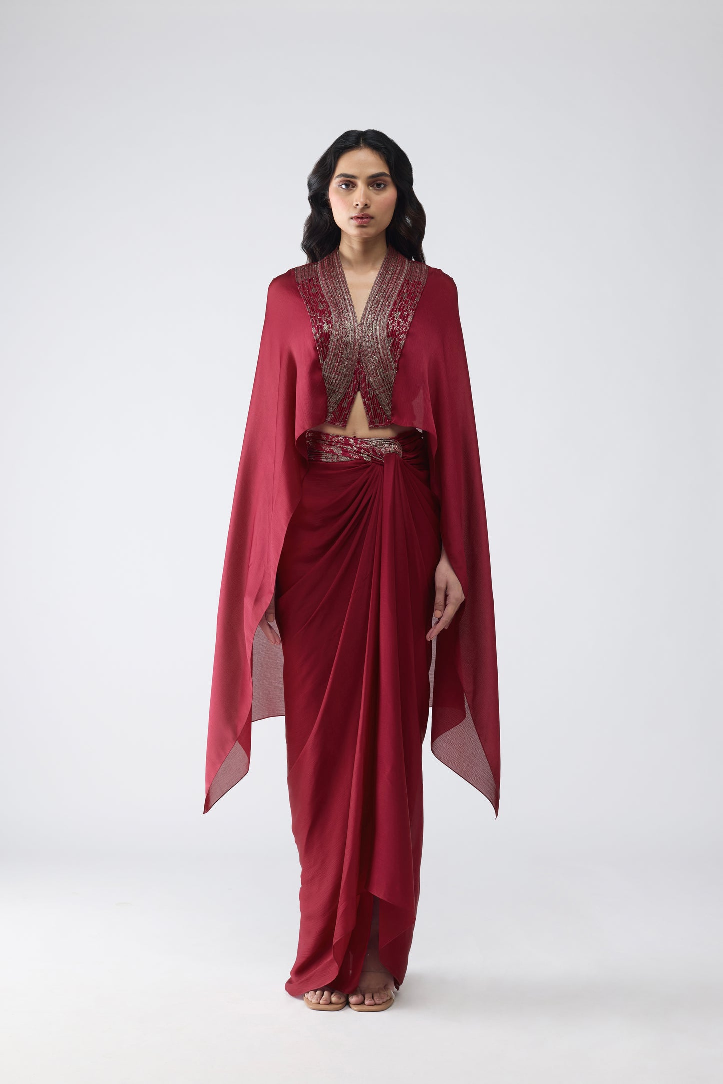Structured  Banarsi Cape Set