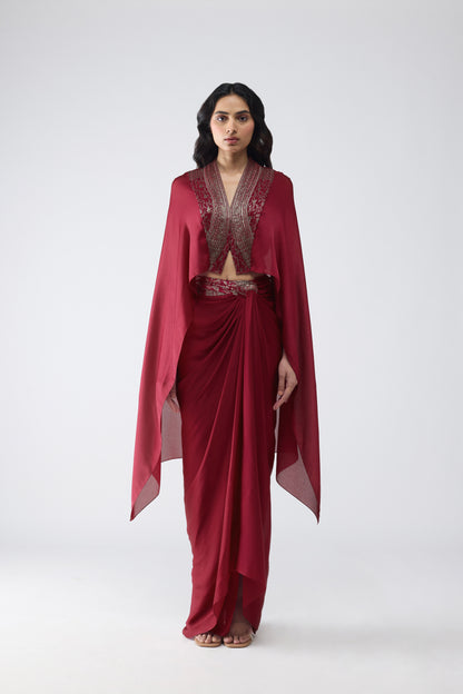 Structured  Banarsi Cape Set