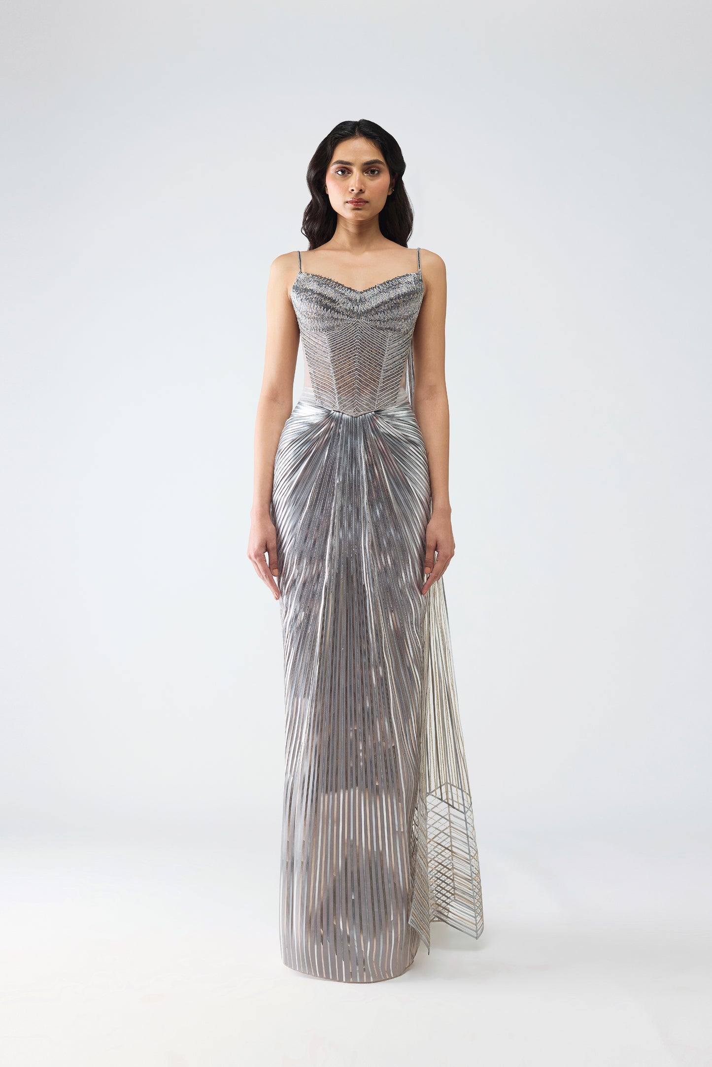 Metallic Scale Corset And Sunray Skirt
