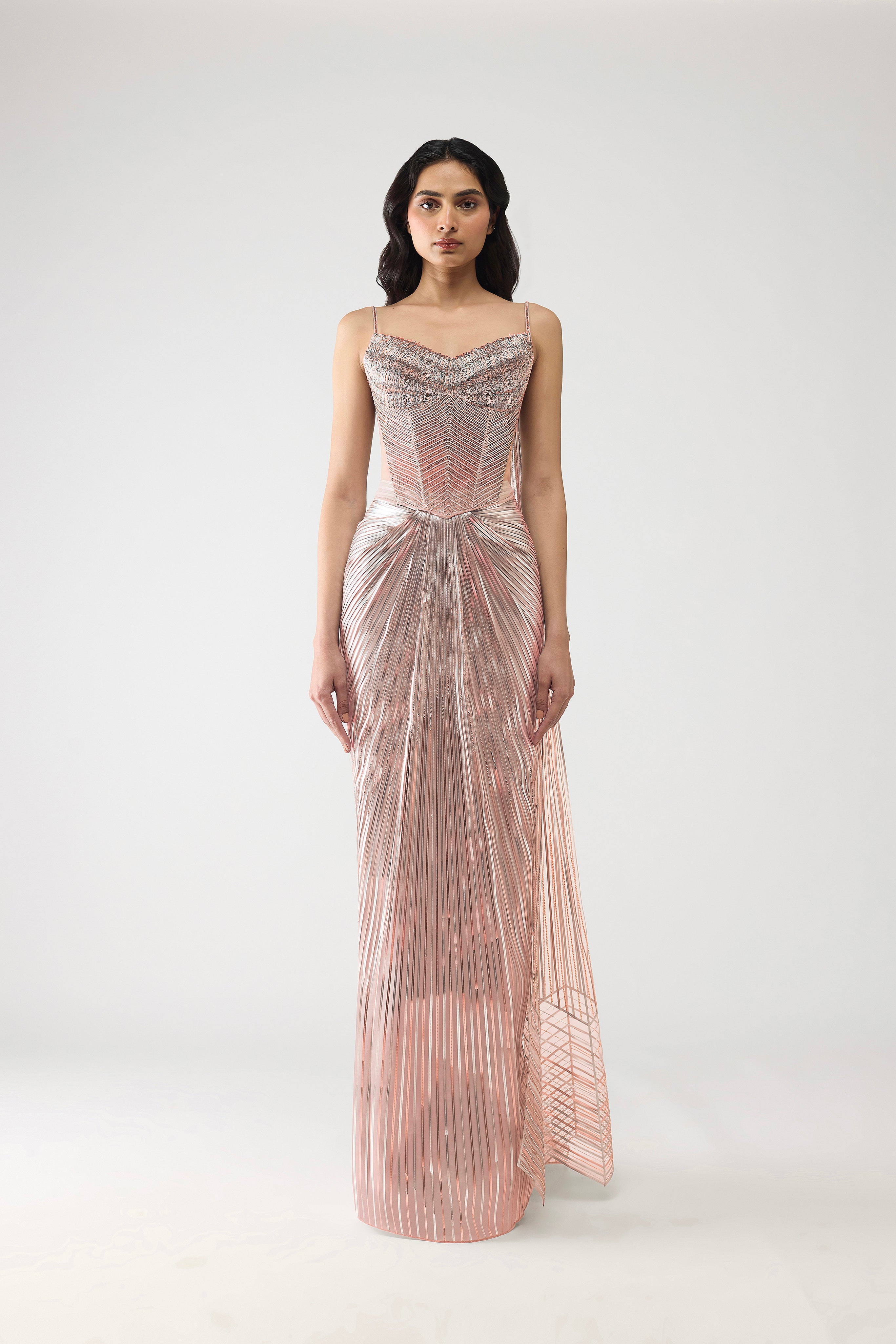 Metallic Scale Corset And Sunray Skirt