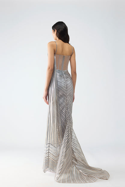 Metallic Scale Corset And Sunray Skirt