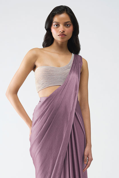 Crystalvein Top And Draped Saree
