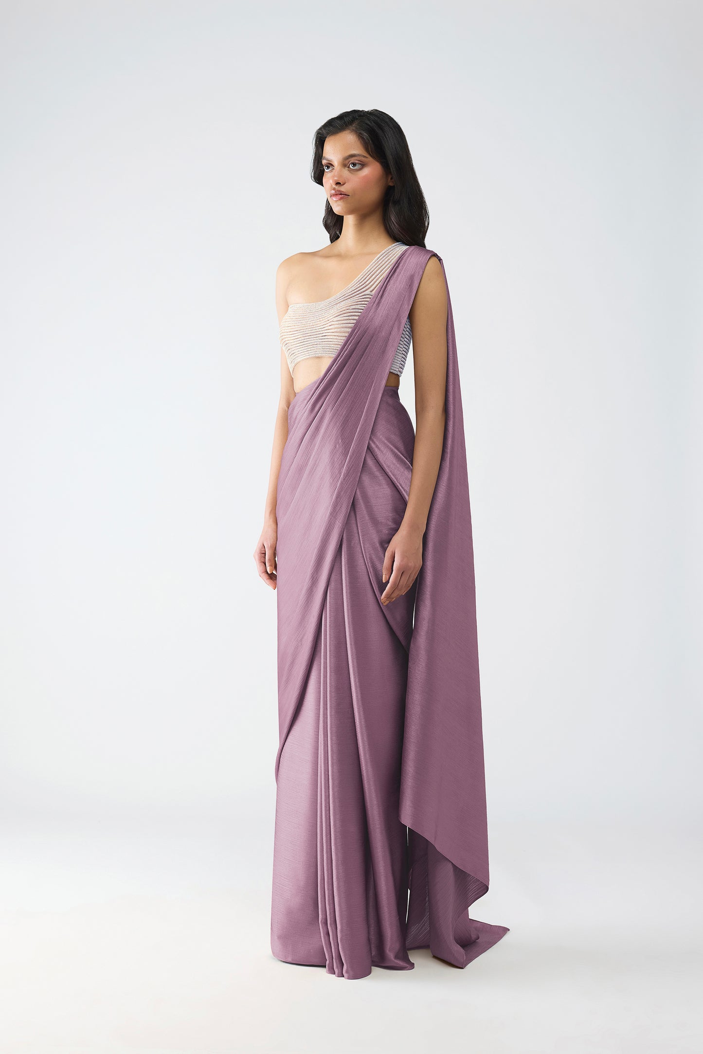 Crystalvein Top And Draped Saree