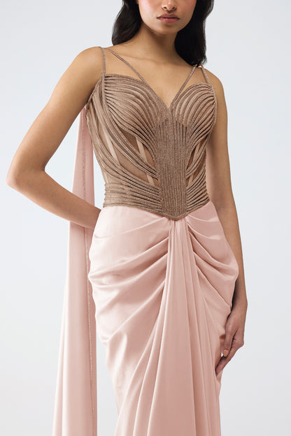 Crystalvein Corset And Draped Saree