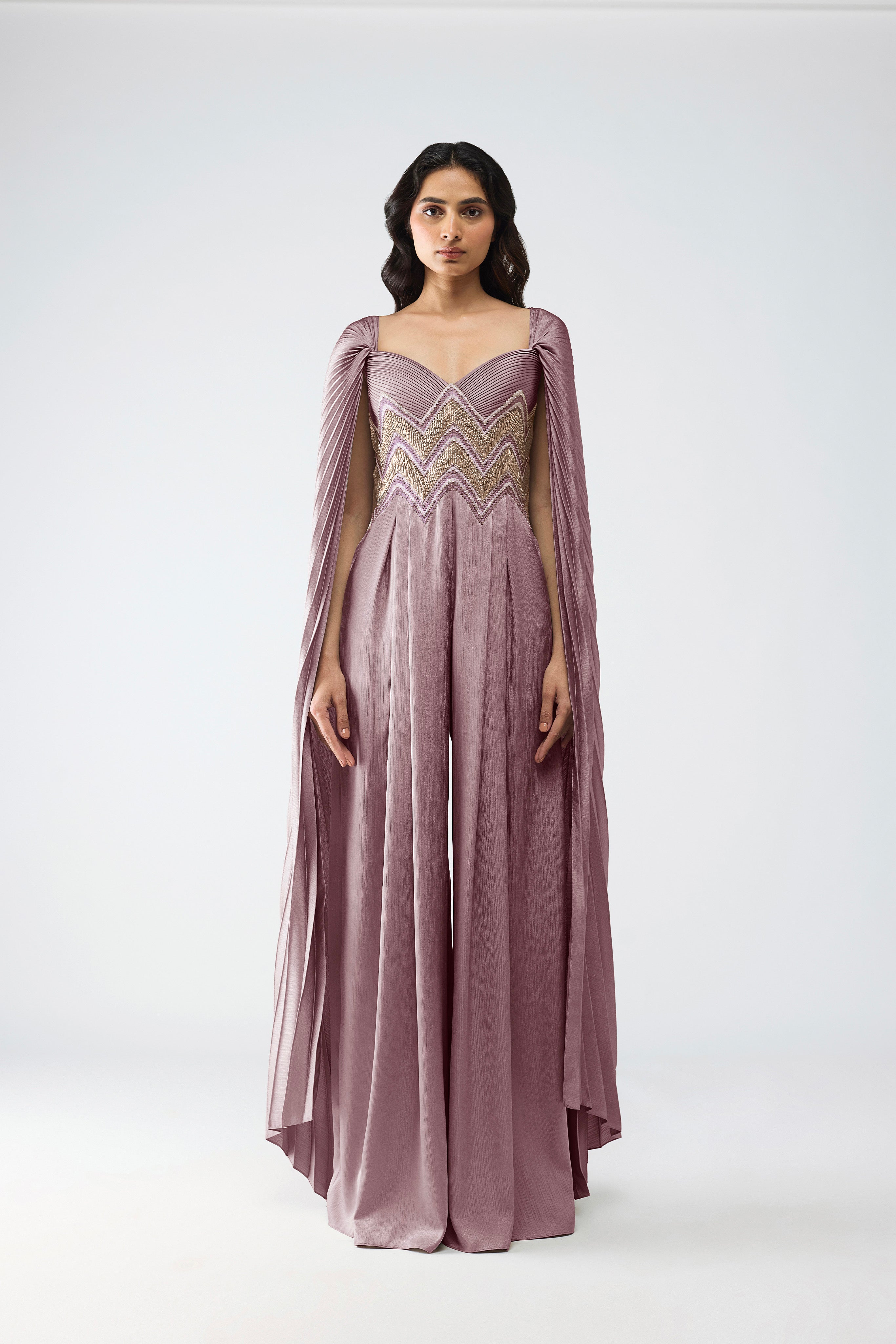 Metallic Scale Jumpsuit With Wings