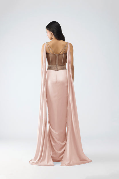 Crystalvein Corset And Draped Saree