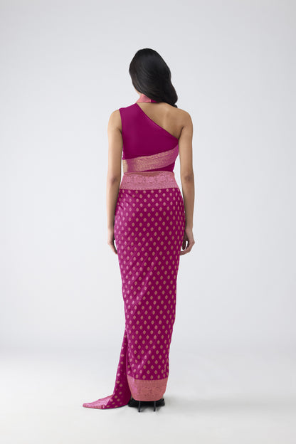 Vintage Banarsi Draped Gown