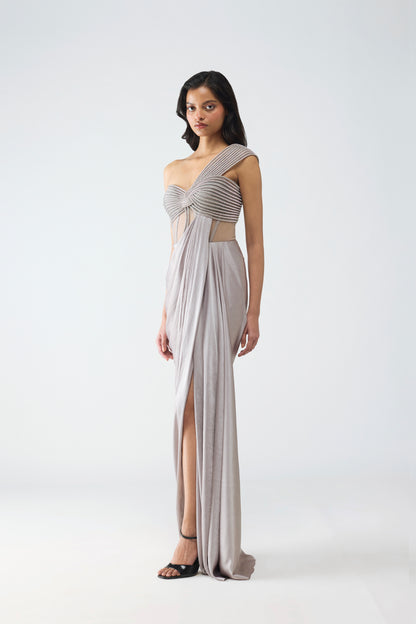 Moulded Crystalvein Fluid Gown