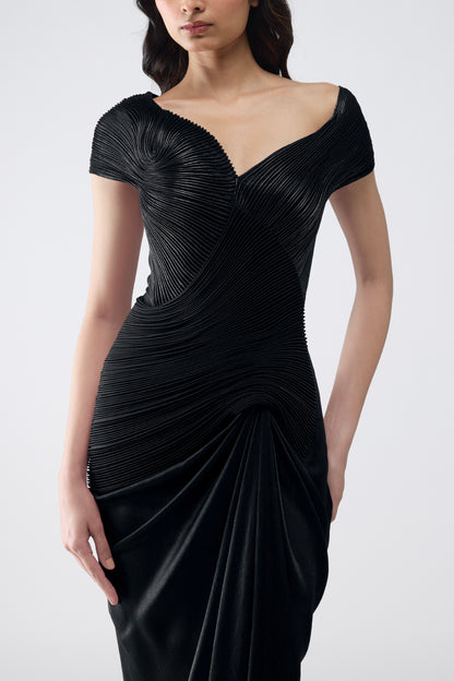 Moulded Draped Gown