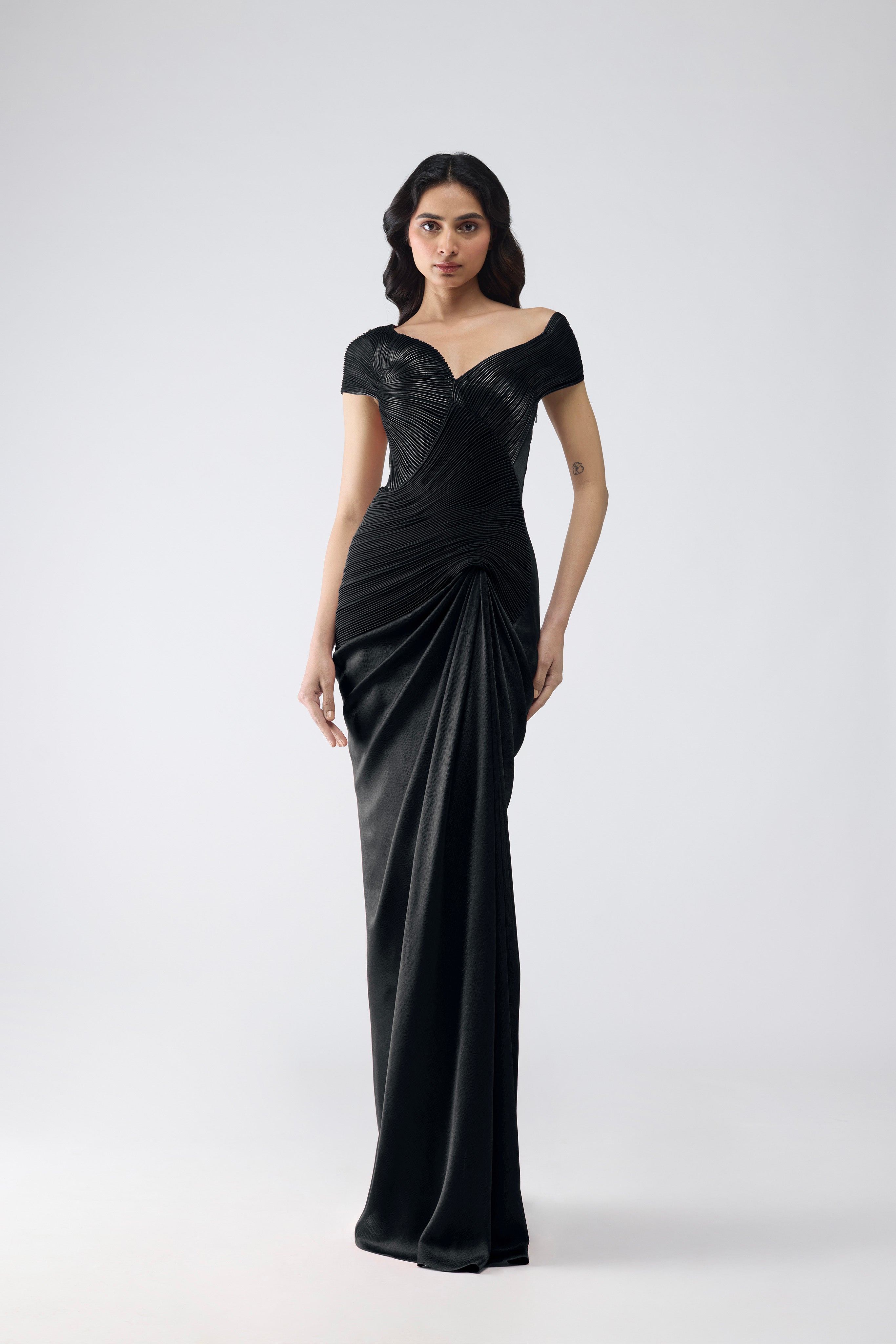 Moulded Draped Gown