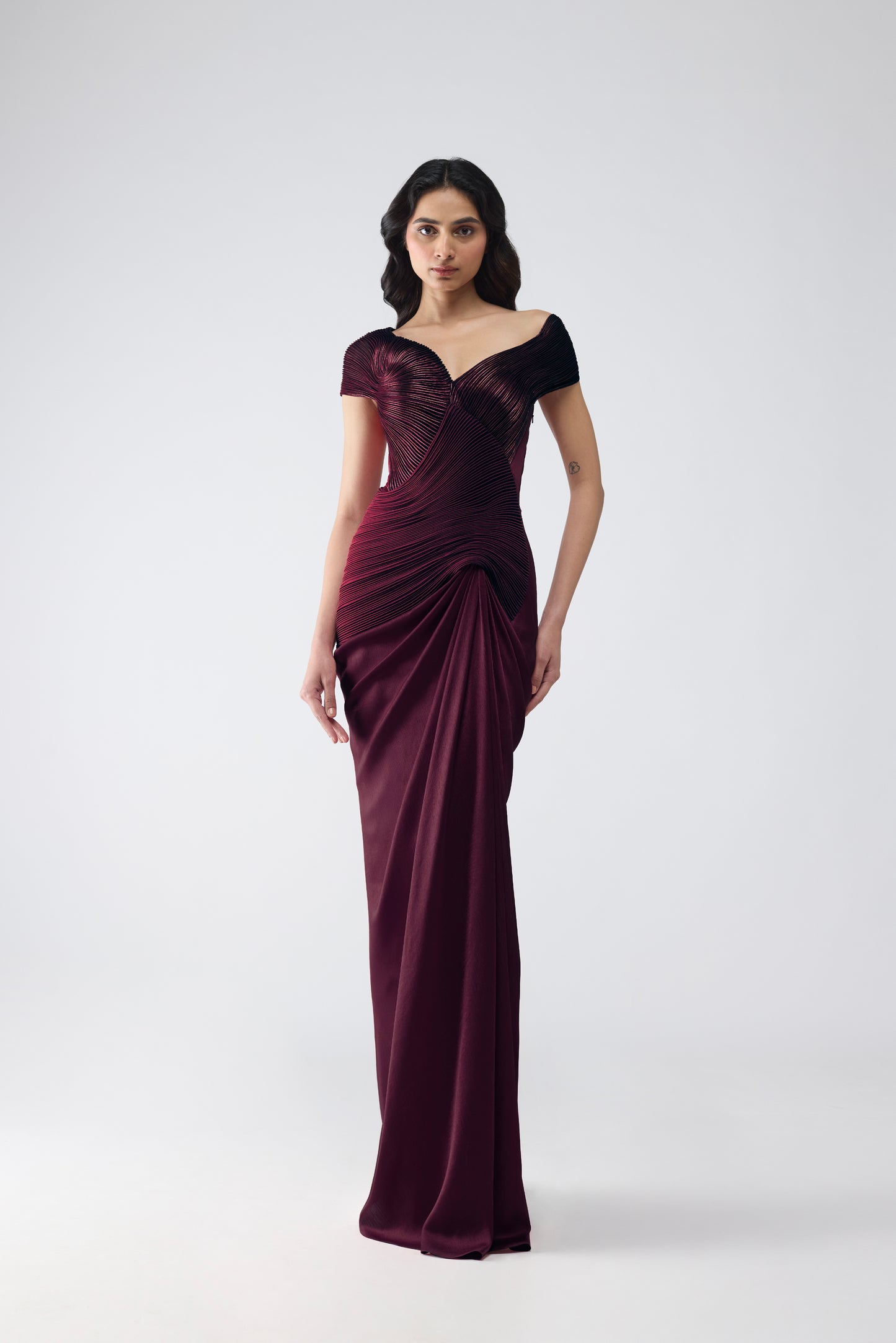 Moulded Draped Gown