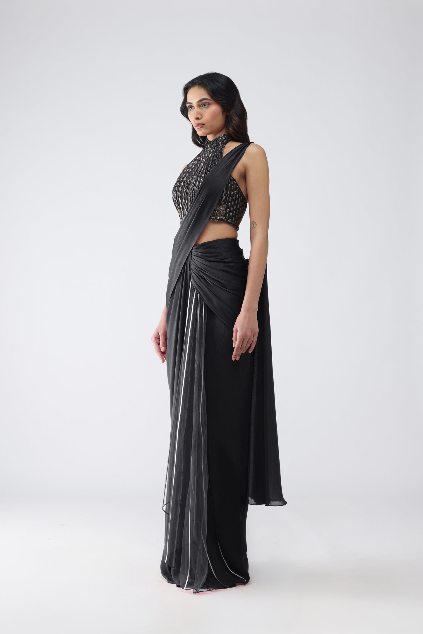 Vintage Banarsi Halter And Draped Saree