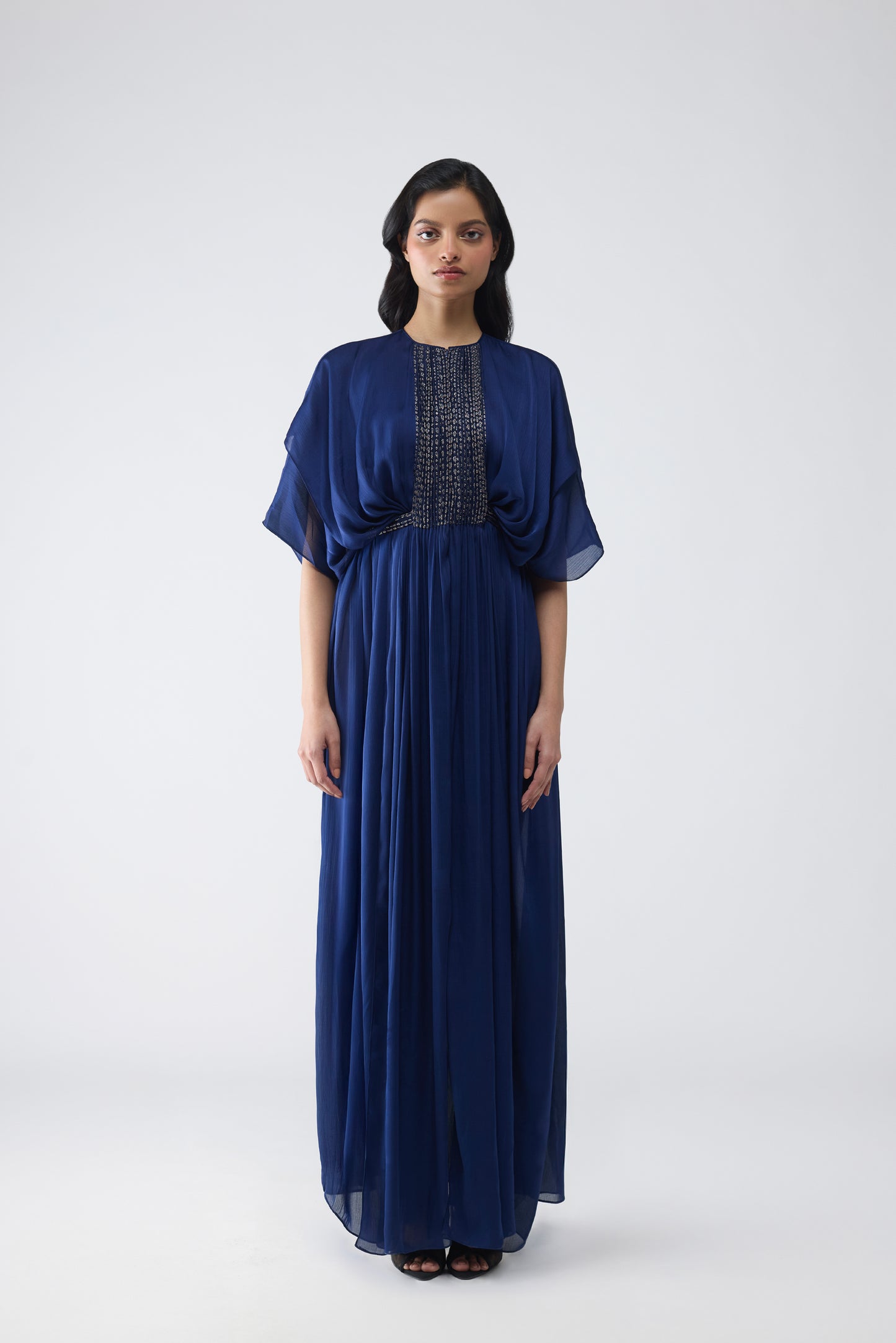Layered Banarsi Pleated  Dress