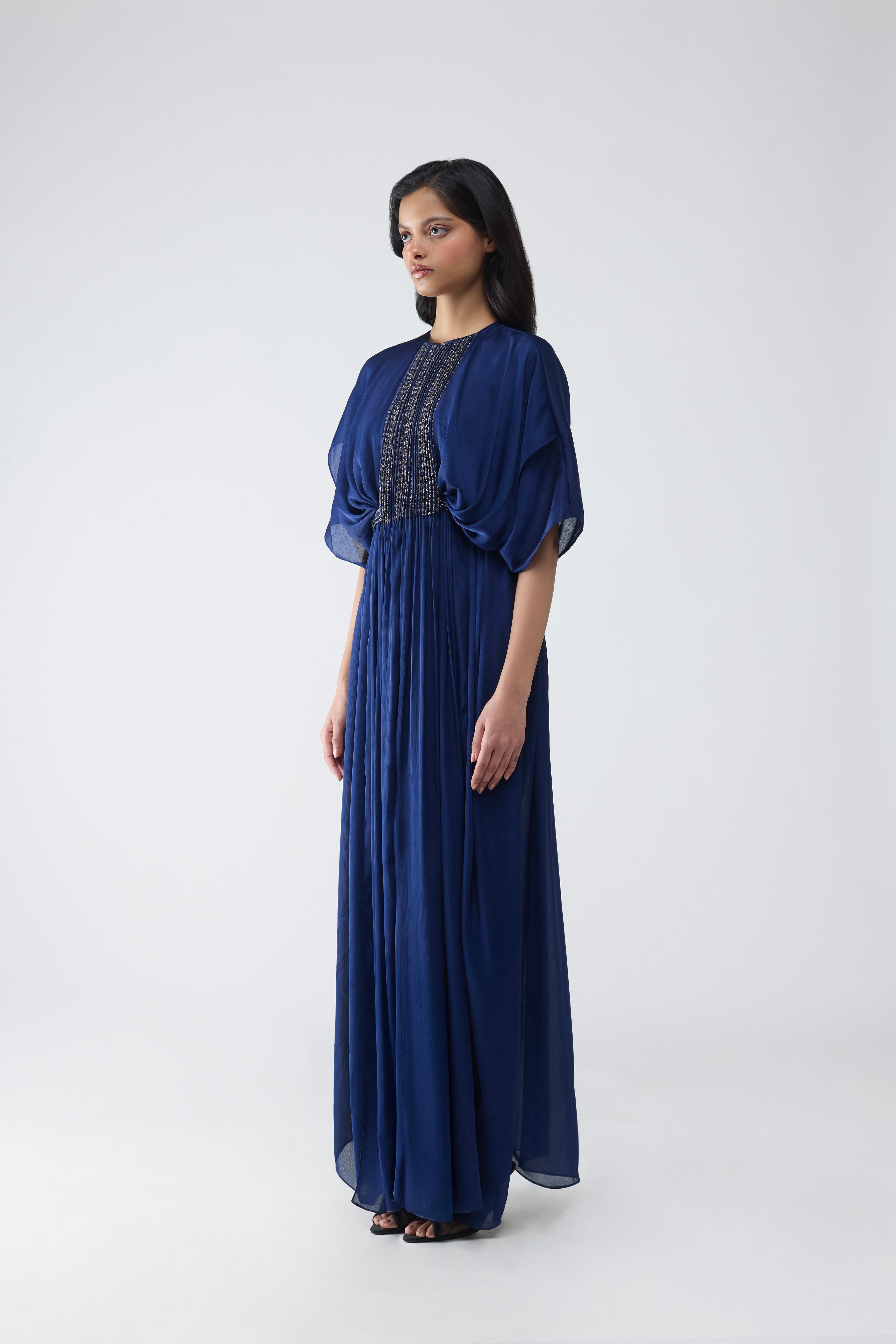 Layered Banarsi Pleated Dress