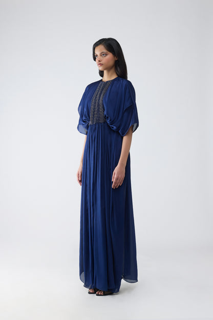 Layered Banarsi Pleated  Dress