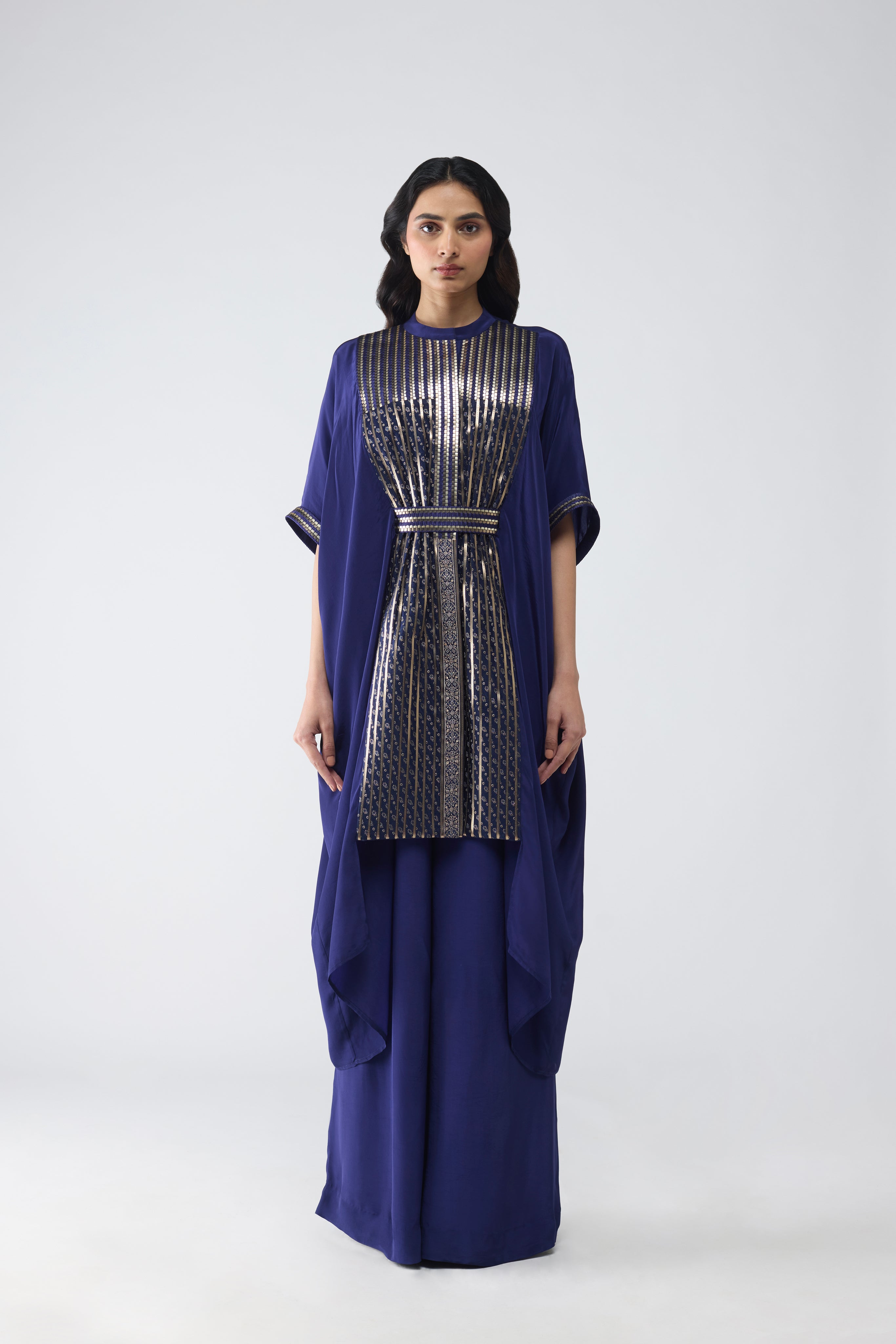 Banarsi Panelled Long Shirt Set