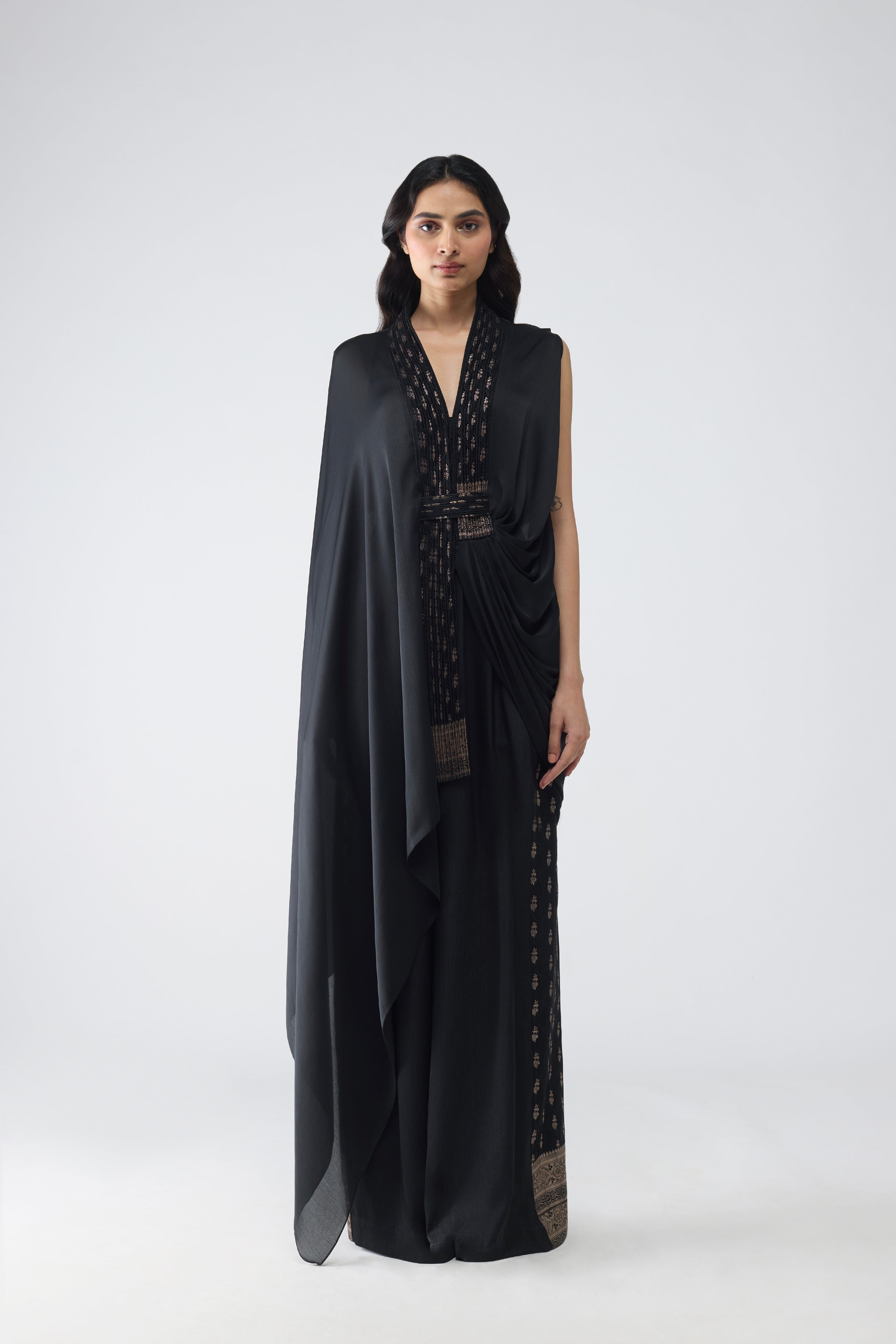 Banarsi One-Sleeve Cape Set