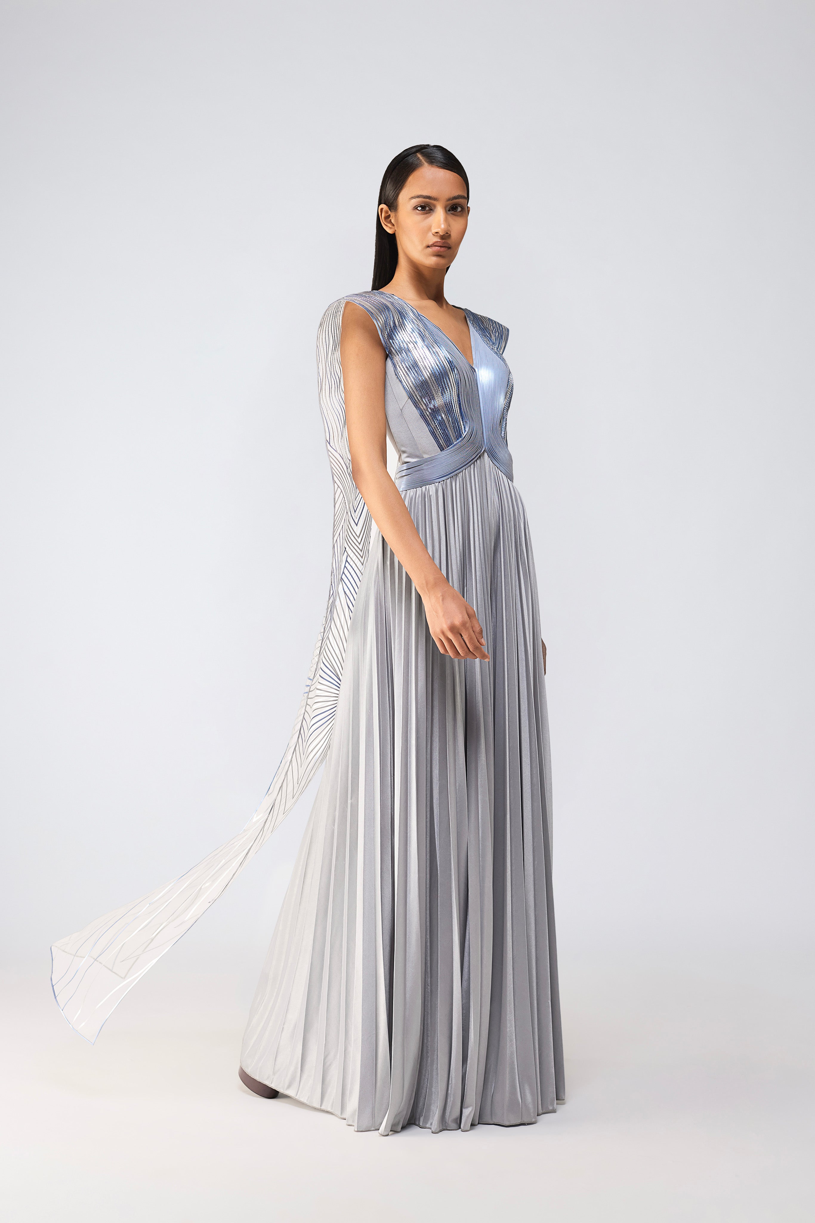 Metallic Jumpsuit With Wings
