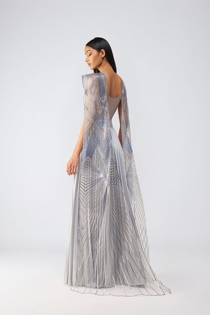 Metallic Jumpsuit With Wings
