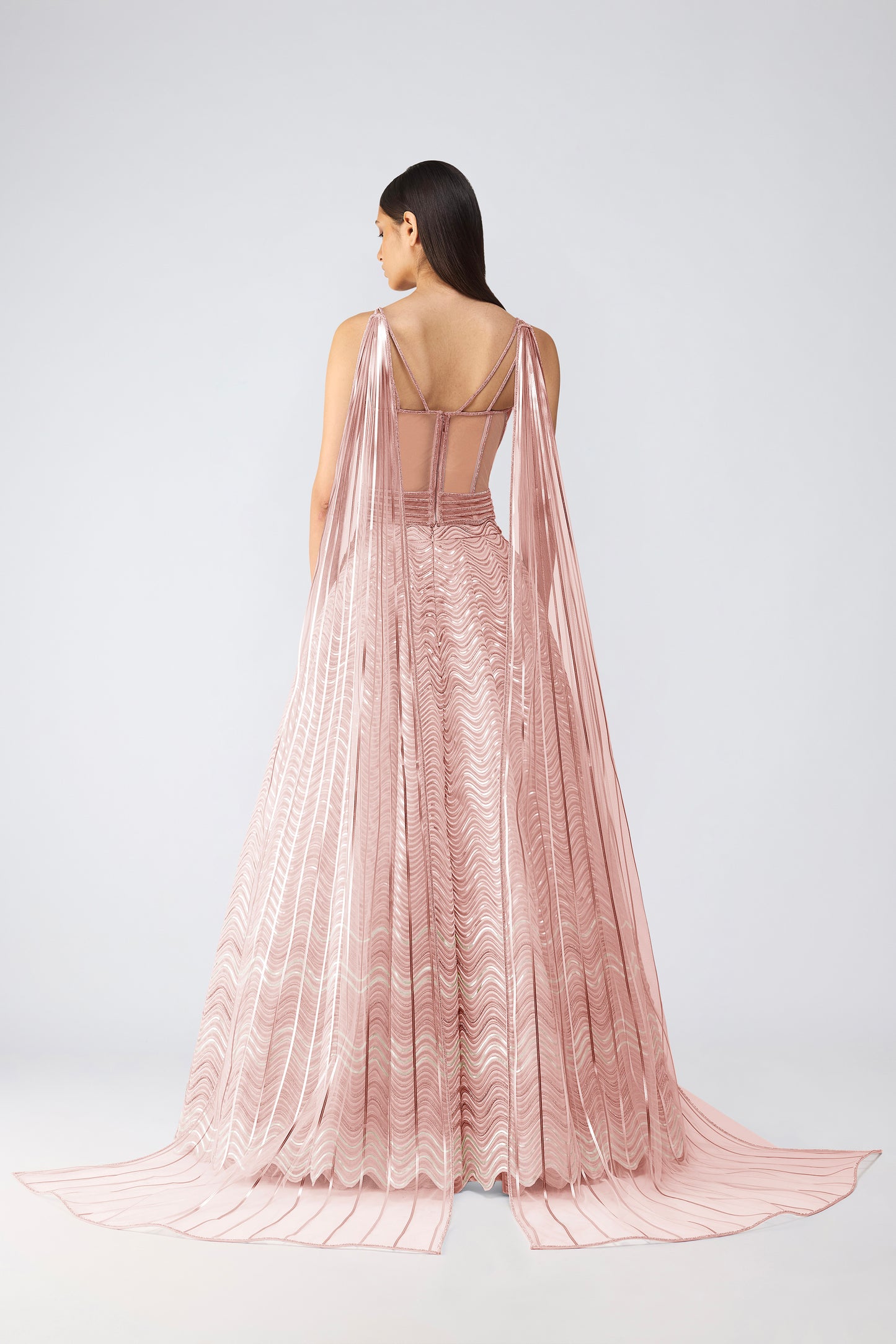 Crystalvein Corset With Drape And Skirt