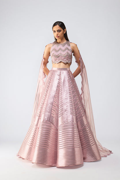 Metallic Scale Halter And Skirt