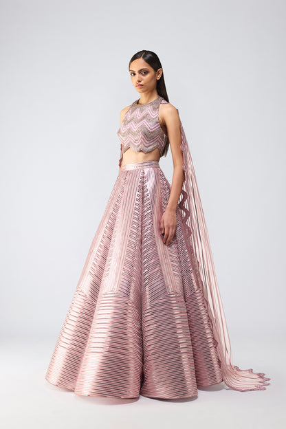 Metallic Scale Halter And Skirt