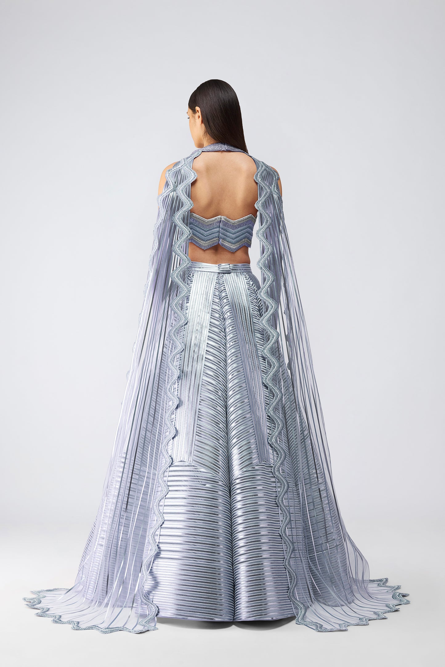 Metallic Scale Halter And Skirt