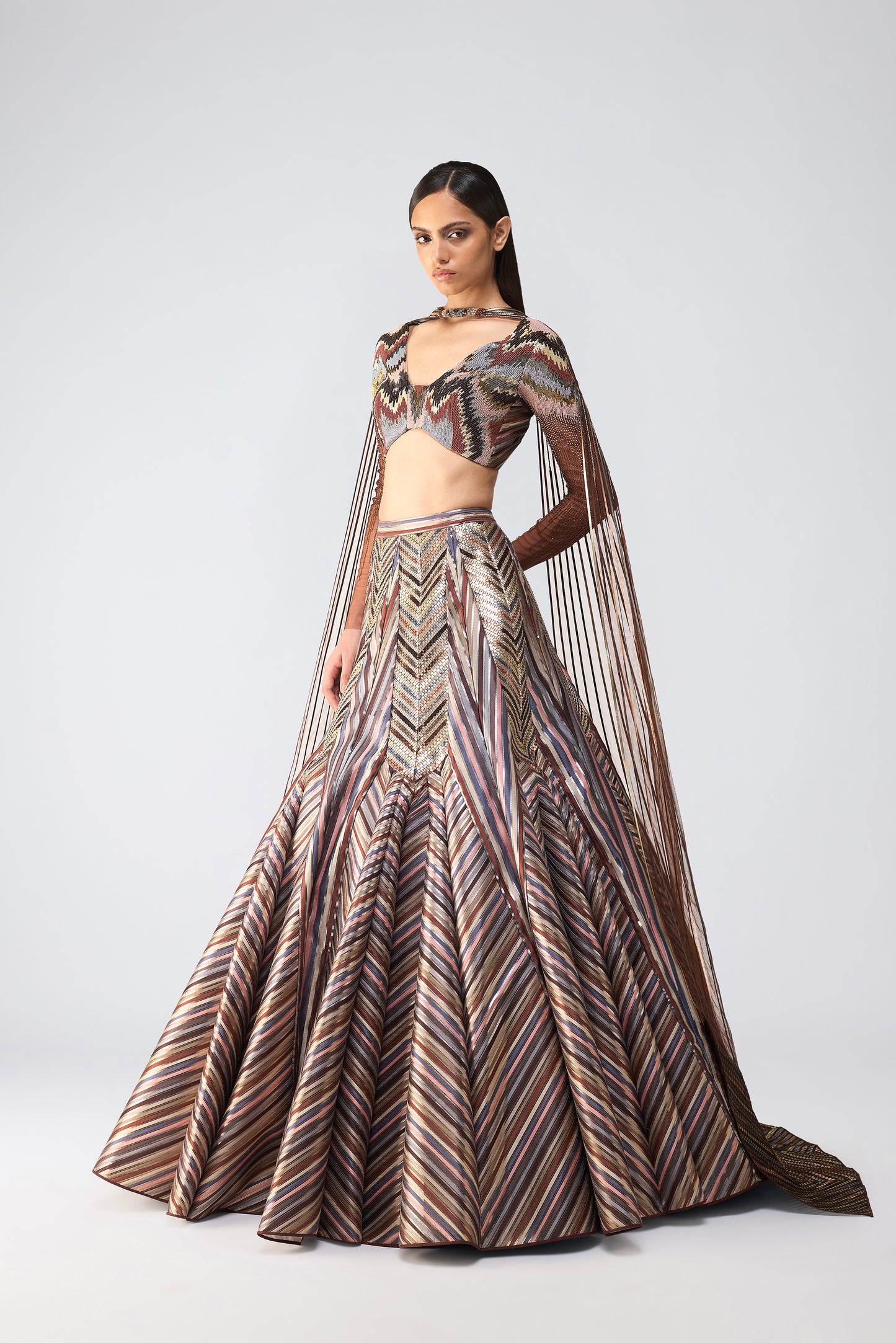 Metallic Supersonic Top And Skirt