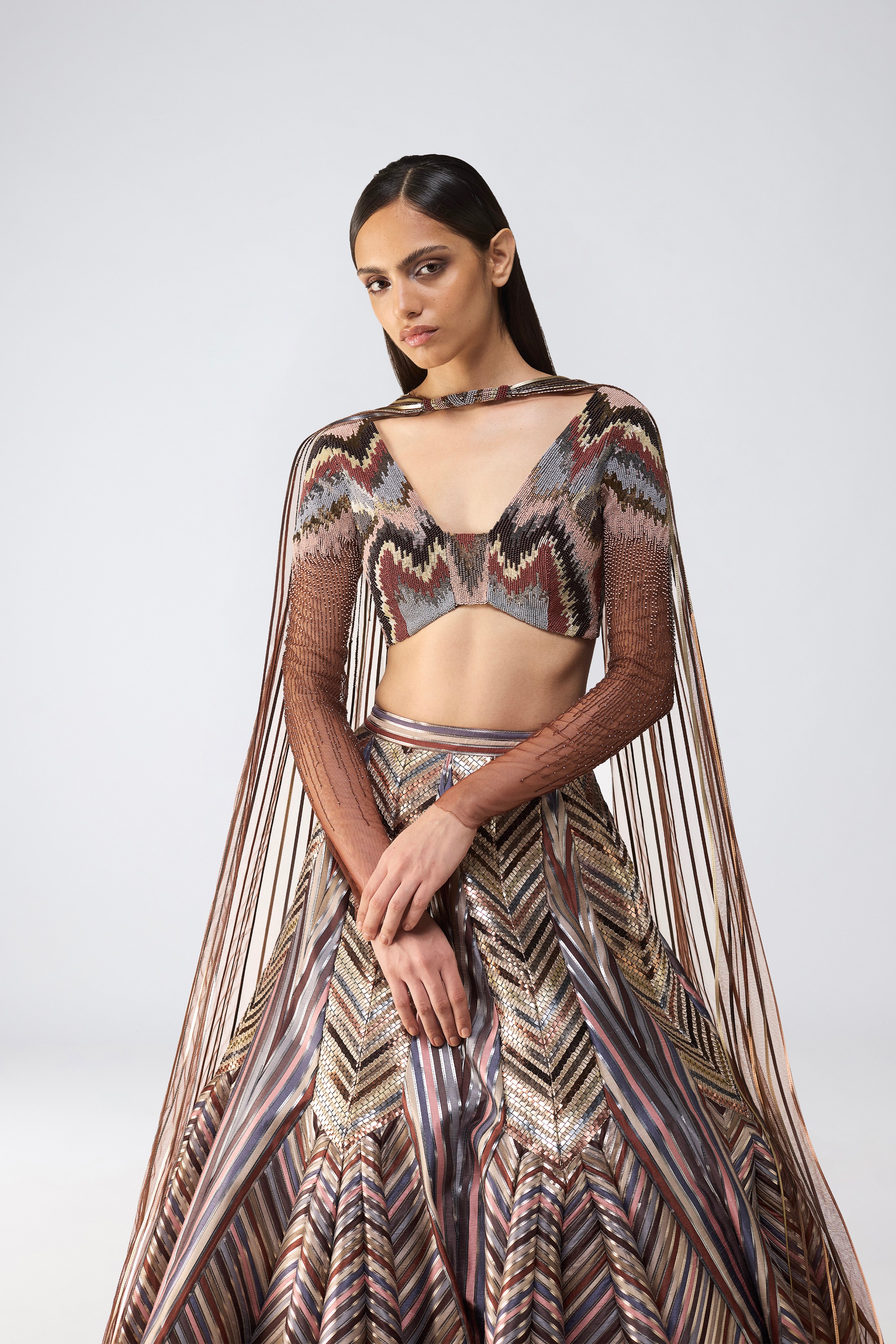 Metallic Supersonic Top And Skirt