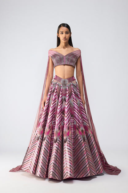 Metallic Supersonic Top With Wings And Skirt