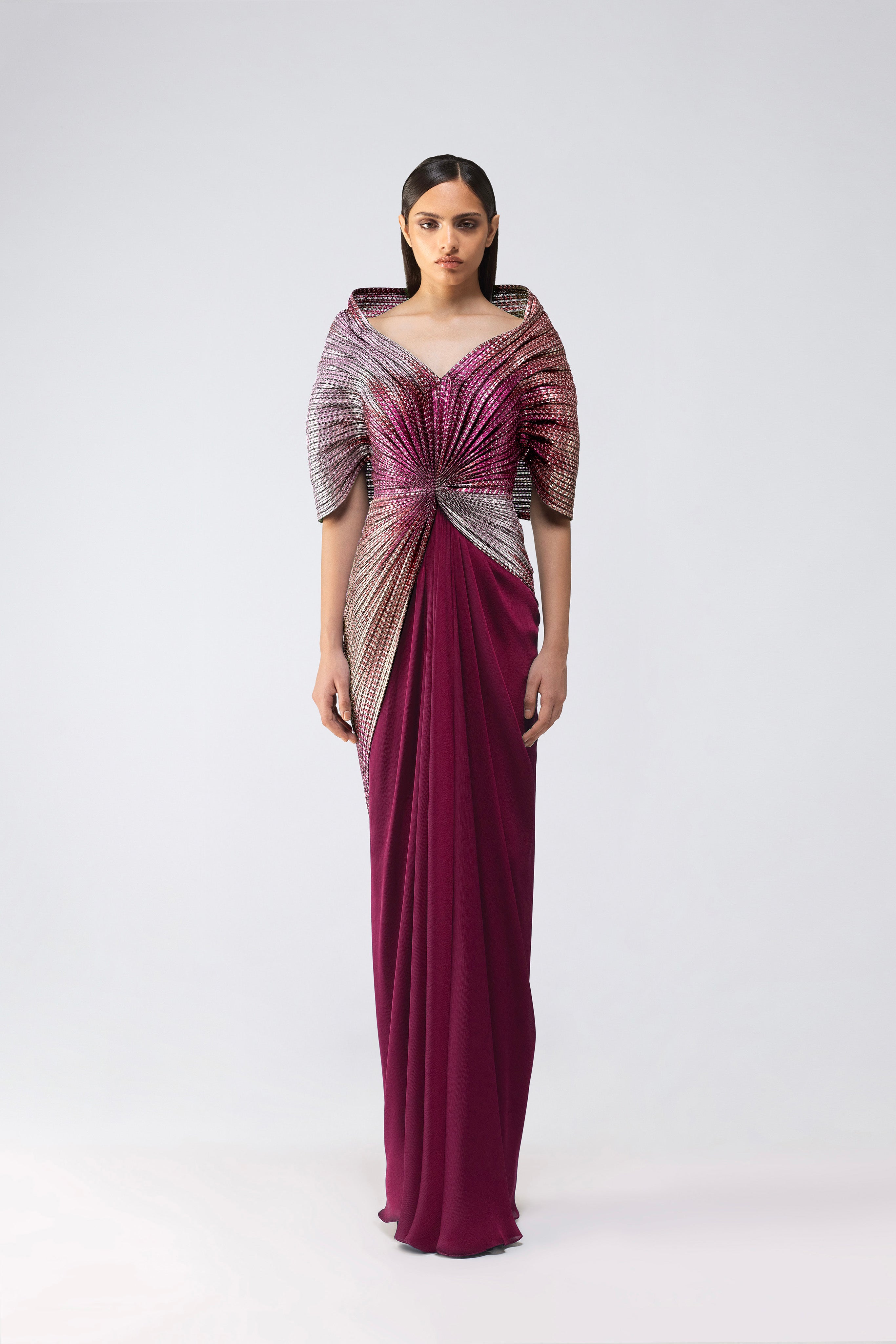 Metallic Glitch Gown