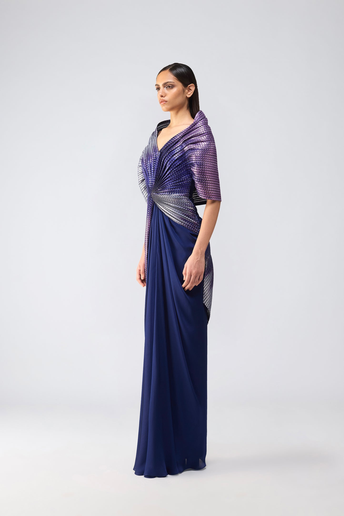 Metallic Glitch Gown