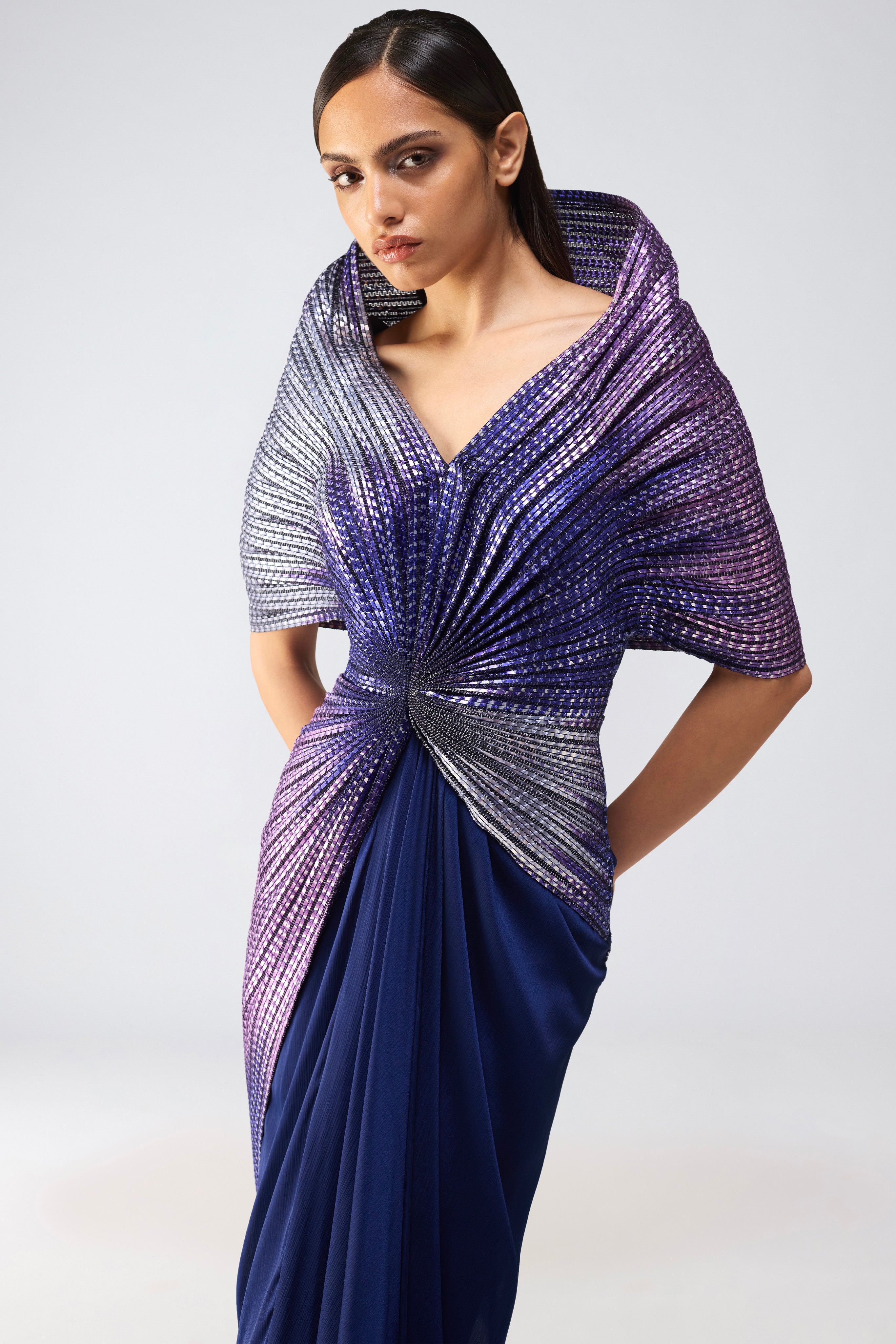 Metallic Glitch Gown