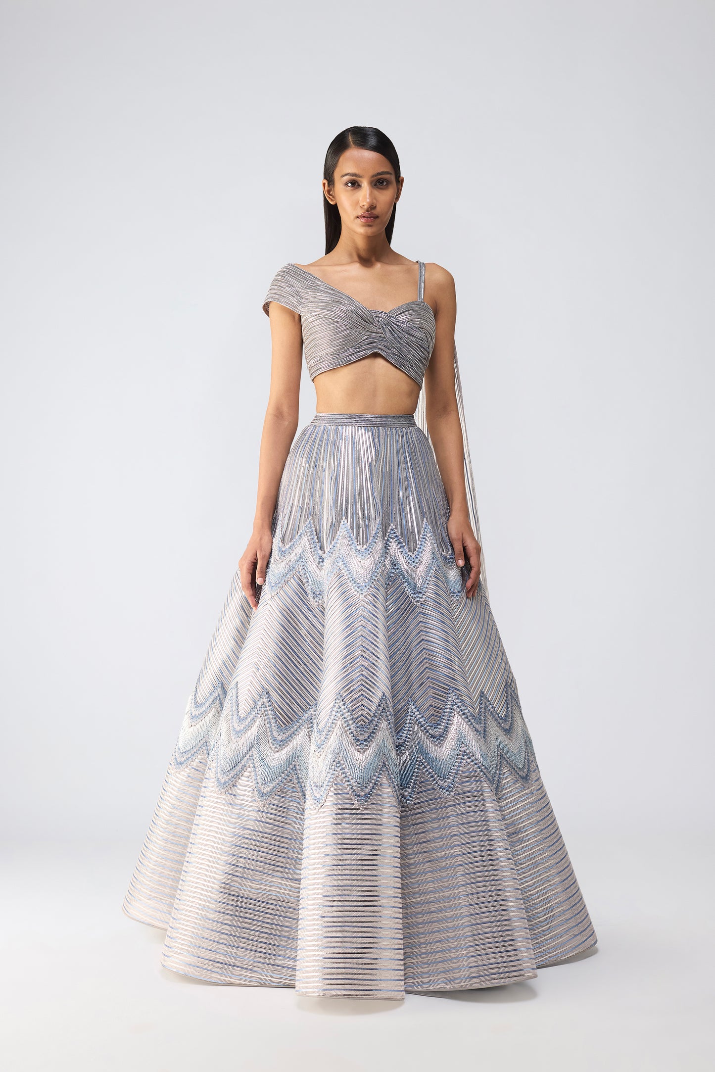 Metallic Top And Scale Skirt