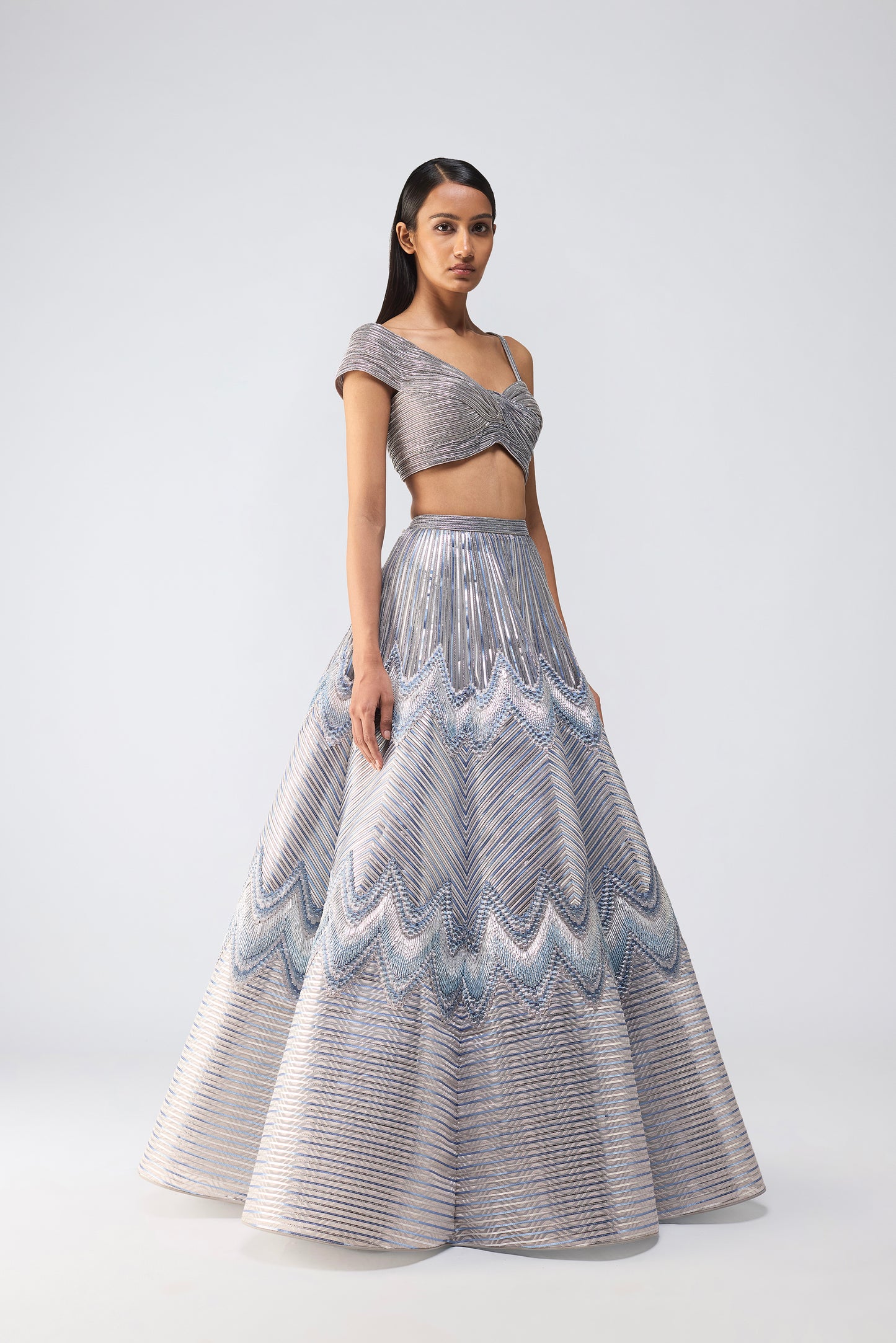 Metallic Top And Scale Skirt