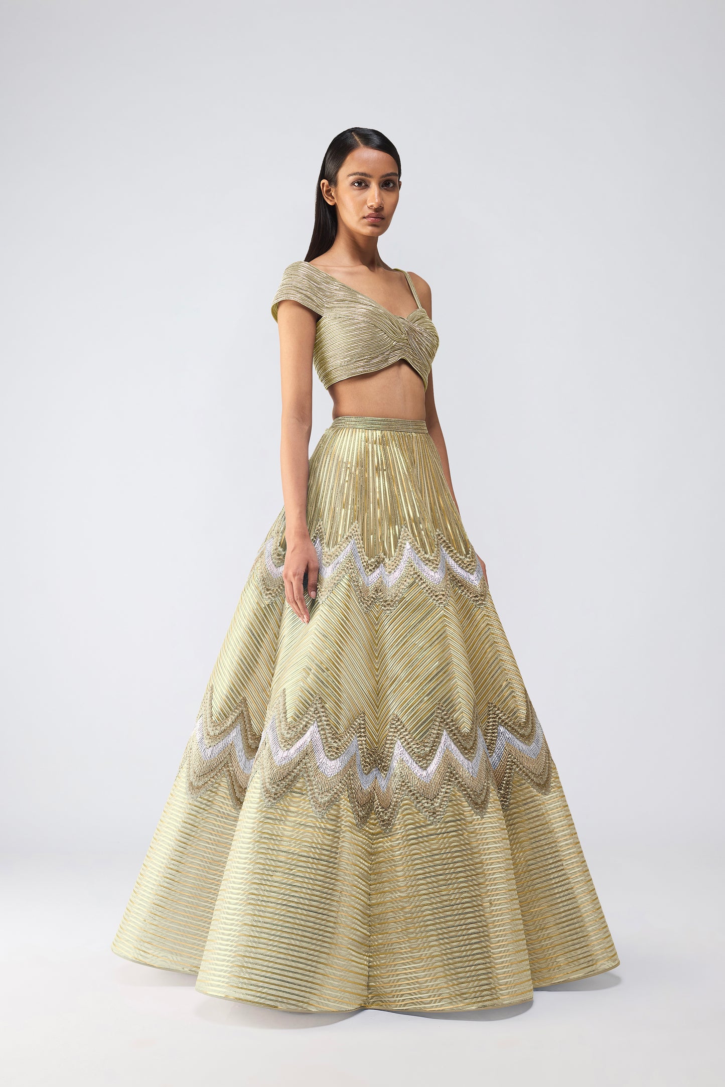 Metallic Top And Scale Skirt