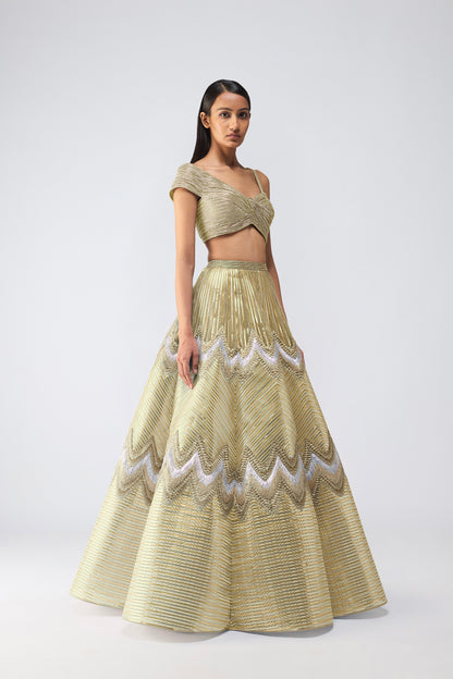 Metallic Top And Scale Skirt