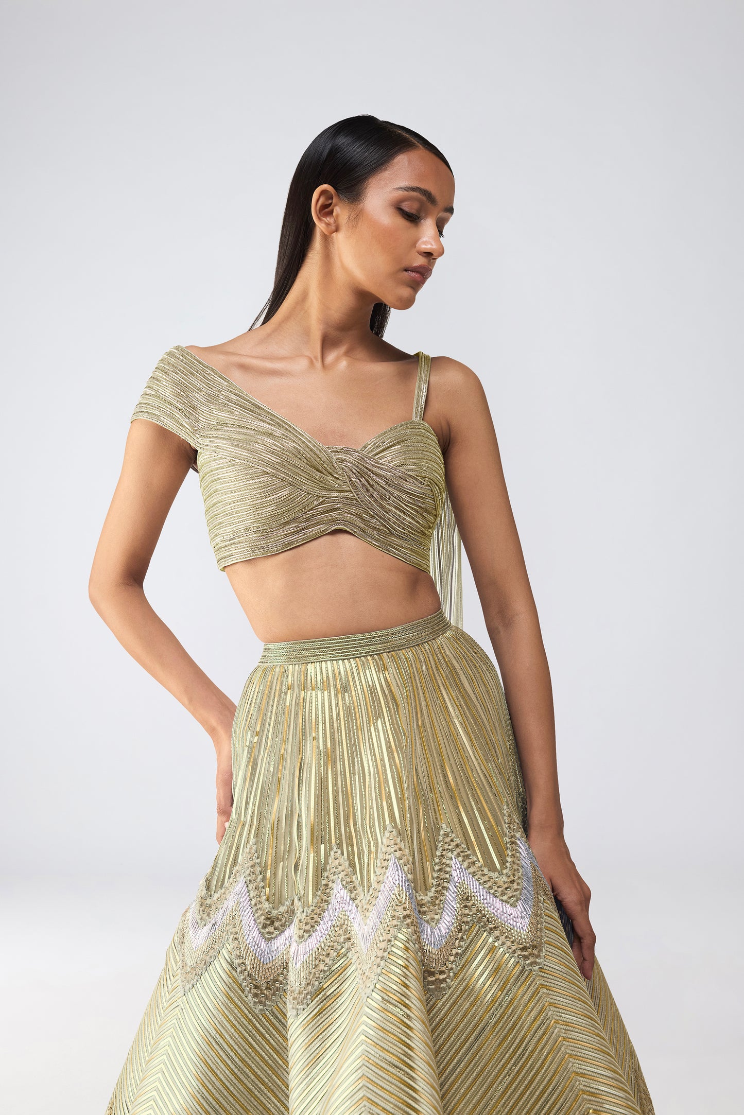 Metallic Top And Scale Skirt