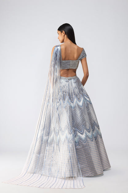 Metallic Top And Scale Skirt