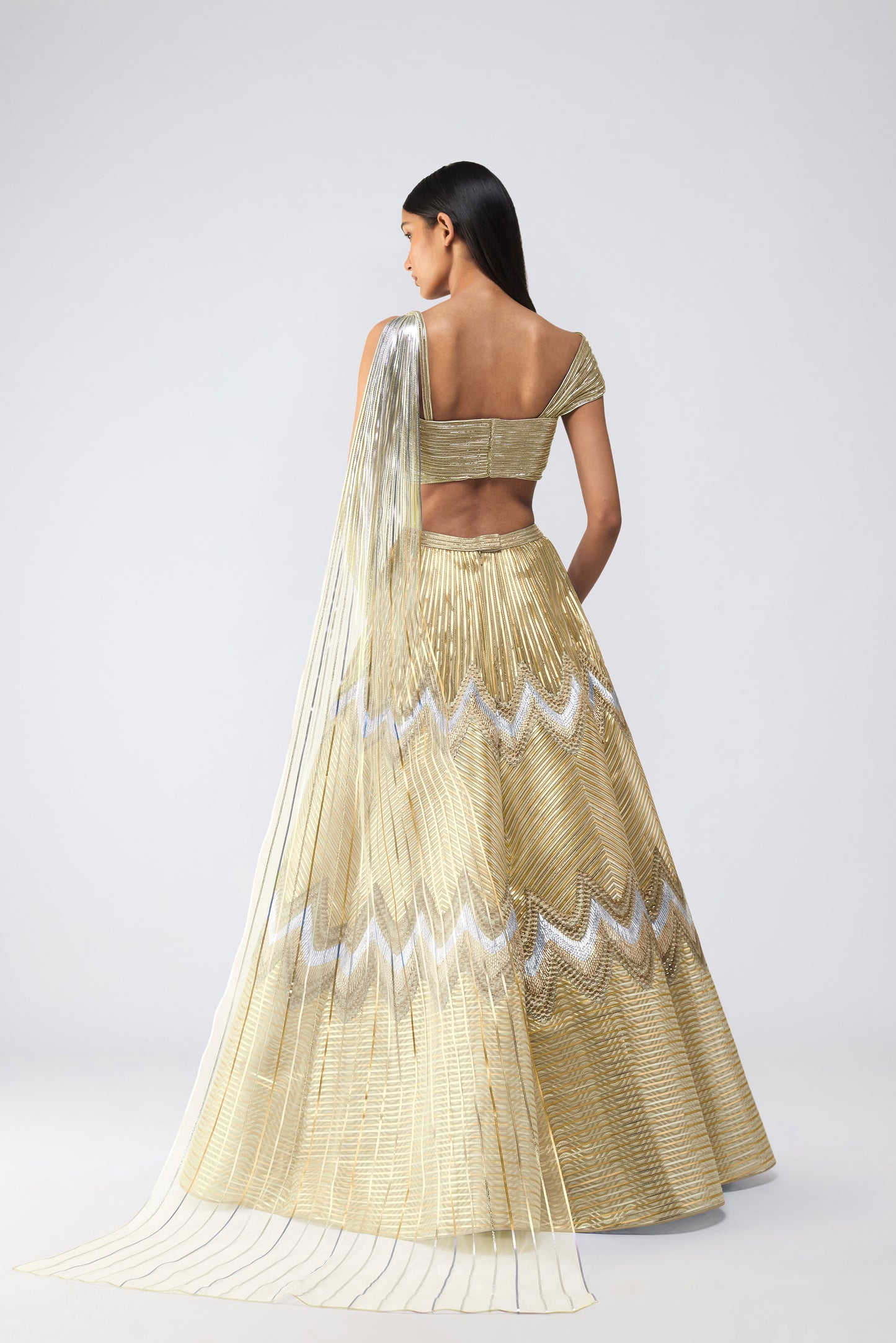 Metallic Top And Scale Skirt